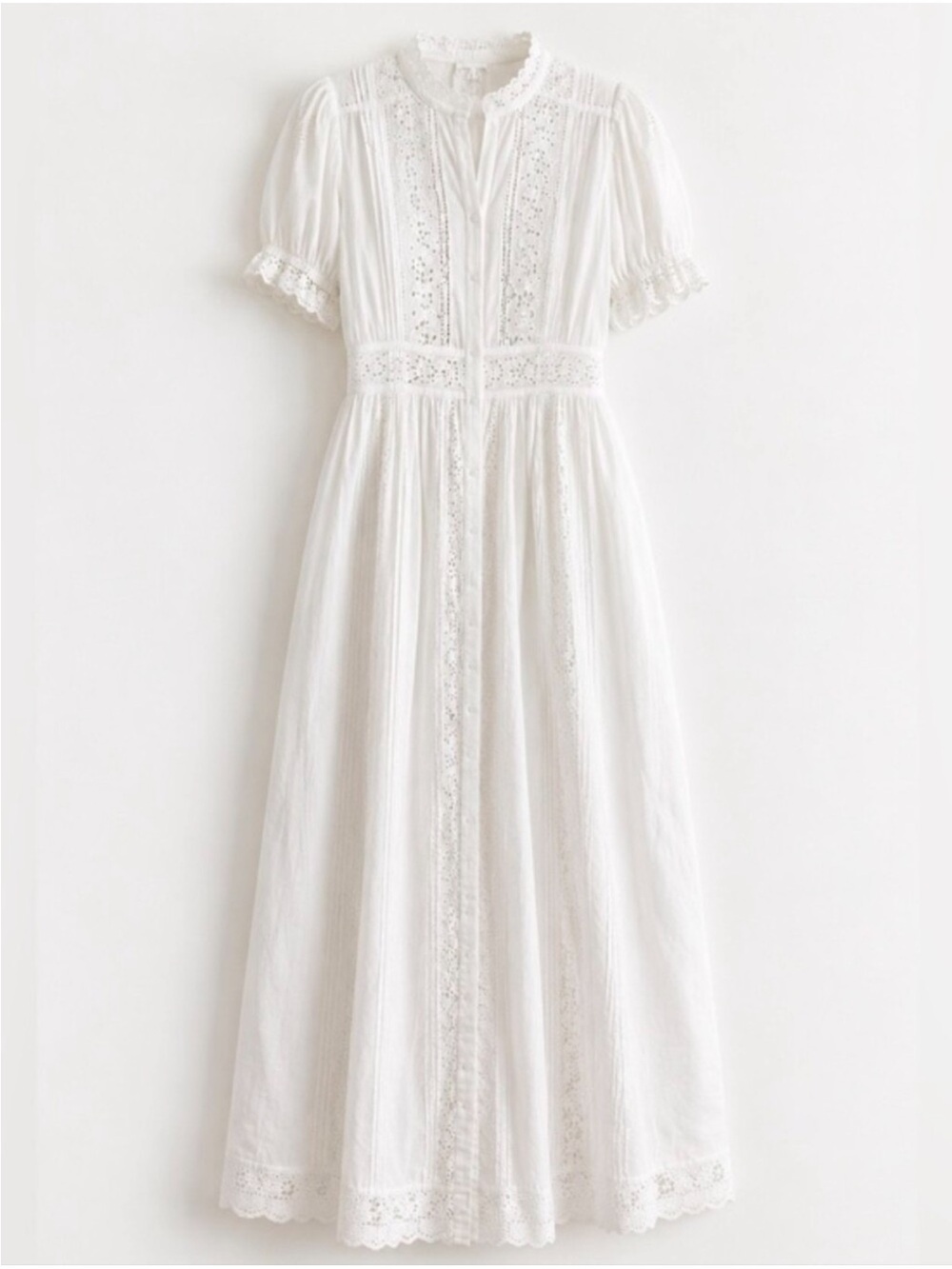 House of Harlow 1960 White Cotton Retro Lace Summer Maxi Dress Eyelet lace NWT - Picture 8 of 8